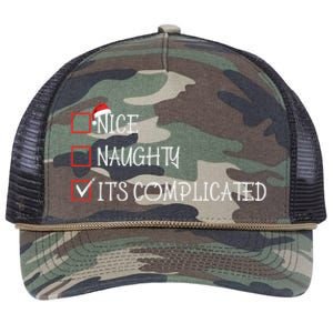 Nice Naughty ItS Complicated List Santa Christmas Xmas Pjs Gift Retro Rope Trucker Hat Cap