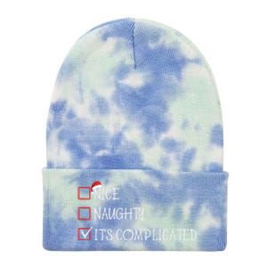 Nice Naughty ItS Complicated List Santa Christmas Xmas Pjs Gift Tie Dye 12in Knit Beanie