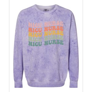 NICU Nurse ICU Neonatal Retro Nursing Groovy Colorblast Crewneck Sweatshirt