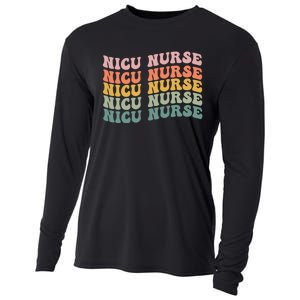 NICU Nurse ICU Neonatal Retro Nursing Groovy Cooling Performance Long Sleeve Crew