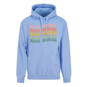 NICU Nurse ICU Neonatal Retro Nursing Groovy Unisex Surf Hoodie