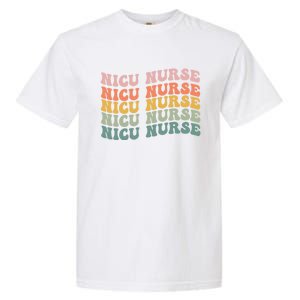 NICU Nurse ICU Neonatal Retro Nursing Groovy Garment-Dyed Heavyweight T-Shirt