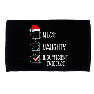 Nice Naughty Insufficient Evidence Funny Christmas List Microfiber Hand Towel