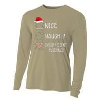 Nice Naughty Insufficient Evidence Funny Christmas List Cooling Performance Long Sleeve Crew