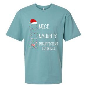 Nice Naughty Insufficient Evidence Funny Christmas List Sueded Cloud Jersey T-Shirt