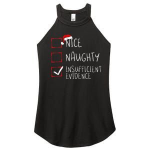 Nice Naughty Insufficient Evidence Christmas Santa Claus Women's Perfect Tri Rocker Tank