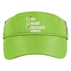 Nice Naughty Insufficient Evidence Christmas List Santa Xmas Gift Adult Drive Performance Visor