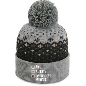 Nice Naughty Insufficient Evidence Christmas List Santa Xmas Gift The Baniff Cuffed Pom Beanie