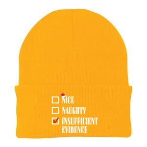 Nice Naughty Insufficient Evidence Christmas List Santa Xmas Gift Knit Cap Winter Beanie