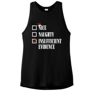 Nice Naughty Insufficient Evidence Christmas List Santa Xmas Gift Ladies PosiCharge Tri-Blend Wicking Tank