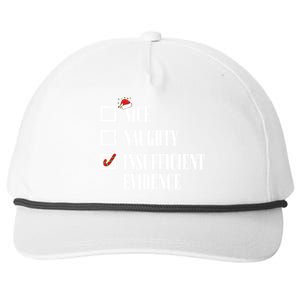 Nice Naughty Insufficient Evidence Christmas List Santa Xmas Gift Snapback Five-Panel Rope Hat