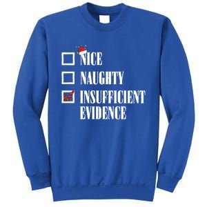 Nice Naughty Insufficient Evidence Christmas List Santa Xmas Gift Sweatshirt