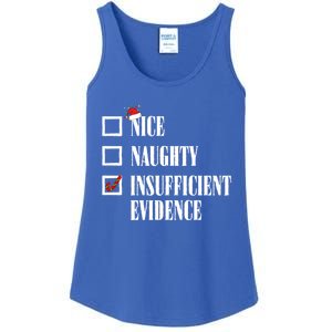 Nice Naughty Insufficient Evidence Christmas List Santa Xmas Gift Ladies Essential Tank