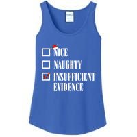 Nice Naughty Insufficient Evidence Christmas List Santa Xmas Gift Ladies Essential Tank