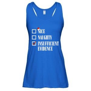 Nice Naughty Insufficient Evidence Christmas List Santa Xmas Gift Ladies Essential Flowy Tank