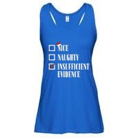 Nice Naughty Insufficient Evidence Christmas List Santa Xmas Gift Ladies Essential Flowy Tank