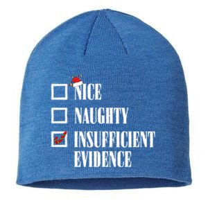 Nice Naughty Insufficient Evidence Christmas List Santa Xmas Gift Sustainable Beanie