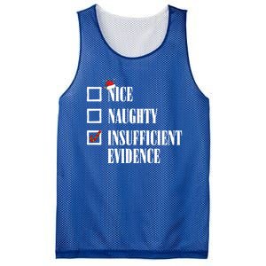 Nice Naughty Insufficient Evidence Christmas List Santa Xmas Gift Mesh Reversible Basketball Jersey Tank