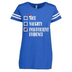 Nice Naughty Insufficient Evidence Christmas List Santa Xmas Gift Enza Ladies Jersey Football T-Shirt