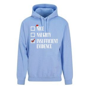 Nice Naughty Insufficient Evidence Christmas List Santa Xmas Gift Unisex Surf Hoodie