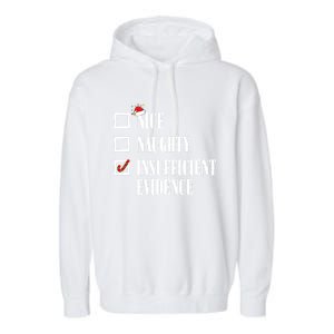 Nice Naughty Insufficient Evidence Christmas List Santa Xmas Gift Garment-Dyed Fleece Hoodie