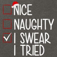 Nice Naughty I Swear I Tired Funny Christmas Holiday Cotton Canvas Backpack