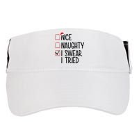 Nice Naughty I Swear I Tired Funny Christmas Holiday Adult Drive Performance Visor