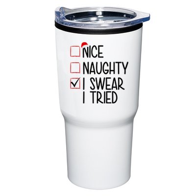 Nice Naughty I Swear I Tired Funny Christmas Holiday Tumbler