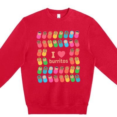 NICU Nurse I Love Burritos Infant Care Specialist Newborn Premium Crewneck Sweatshirt