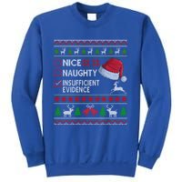 Nice Naughty Insufficient Evidence Ugly Christmas Gift Sweatshirt