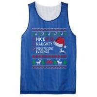 Nice Naughty Insufficient Evidence Ugly Christmas Gift Mesh Reversible Basketball Jersey Tank