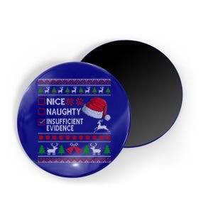 Nice Naughty Insufficient Evidence Ugly Christmas Gift Magnet