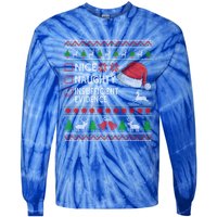 Nice Naughty Insufficient Evidence Ugly Christmas Gift Tie-Dye Long Sleeve Shirt