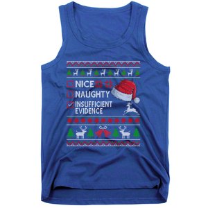 Nice Naughty Insufficient Evidence Ugly Christmas Gift Tank Top