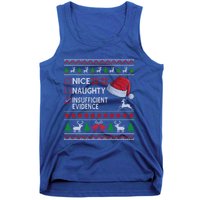 Nice Naughty Insufficient Evidence Ugly Christmas Gift Tank Top