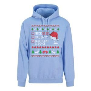 Nice Naughty Insufficient Evidence Ugly Christmas Gift Unisex Surf Hoodie