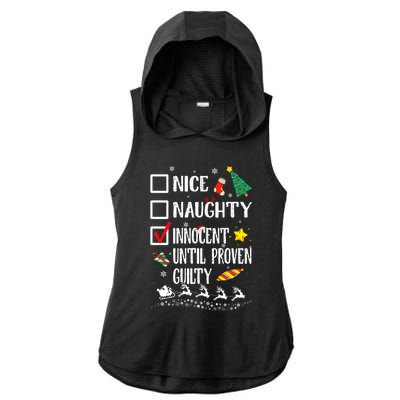 Nice Naughty Innocent Until Proven Guilty Xmas Santa Hat Cool Gift Ladies PosiCharge Tri-Blend Wicking Draft Hoodie Tank