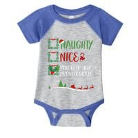 Nice Naughty Innocent Until Proven Guilty Christmas Santa Meaningful Gift Infant Baby Jersey Bodysuit