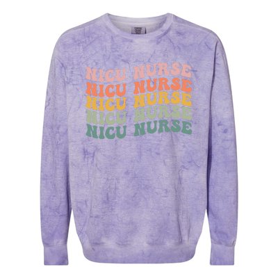 NICU Nurse ICU Neonatal Retro Nursing Team Tiny Humans Colorblast Crewneck Sweatshirt