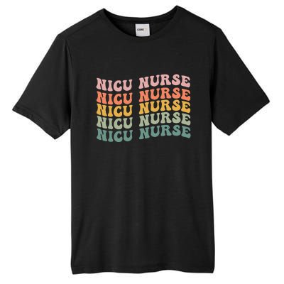 NICU Nurse ICU Neonatal Retro Nursing Team Tiny Humans Tall Fusion ChromaSoft Performance T-Shirt