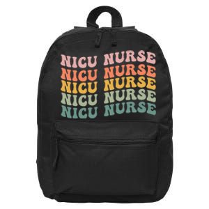 NICU Nurse ICU Neonatal Retro Nursing Team Tiny Humans 16 in Basic Backpack