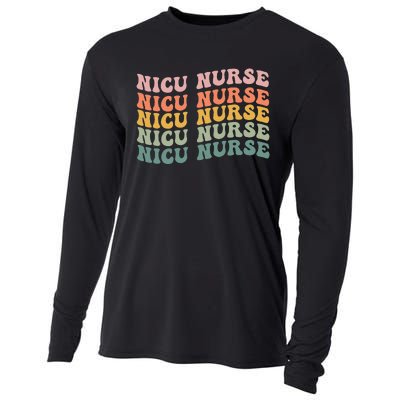 NICU Nurse ICU Neonatal Retro Nursing Team Tiny Humans Cooling Performance Long Sleeve Crew