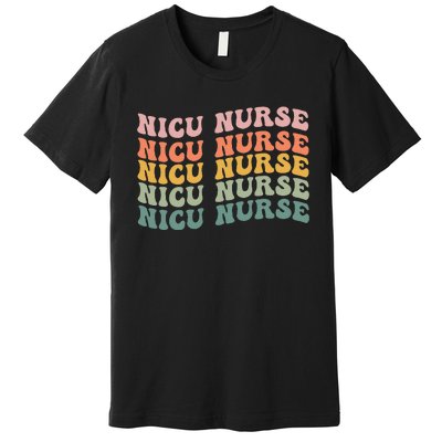 NICU Nurse ICU Neonatal Retro Nursing Team Tiny Humans Premium T-Shirt