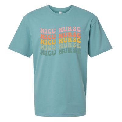 NICU Nurse ICU Neonatal Retro Nursing Team Tiny Humans Sueded Cloud Jersey T-Shirt