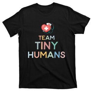 NICU Nurse ICU Neonatal Team Tiny Human Baby Boho Retro T-Shirt