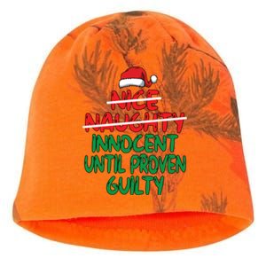 Nice Naughty Innocent Until Proven Guilty Christmas List Meaningful Gift Kati - Camo Knit Beanie