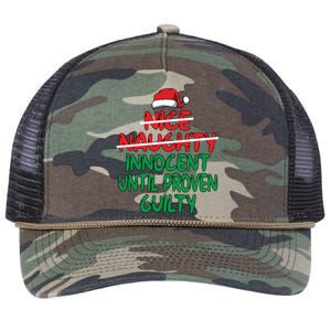 Nice Naughty Innocent Until Proven Guilty Christmas List Meaningful Gift Retro Rope Trucker Hat Cap