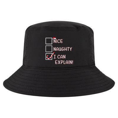 Nice Naughty I Can Explain Funny Christmas List Xmas Gift Cool Comfort Performance Bucket Hat