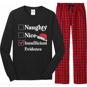 Naughty Nice Insufficient Evidence Christmas List Santa Long Sleeve Pajama Set