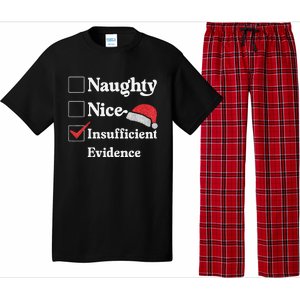 Naughty Nice Insufficient Evidence Christmas List Santa Pajama Set